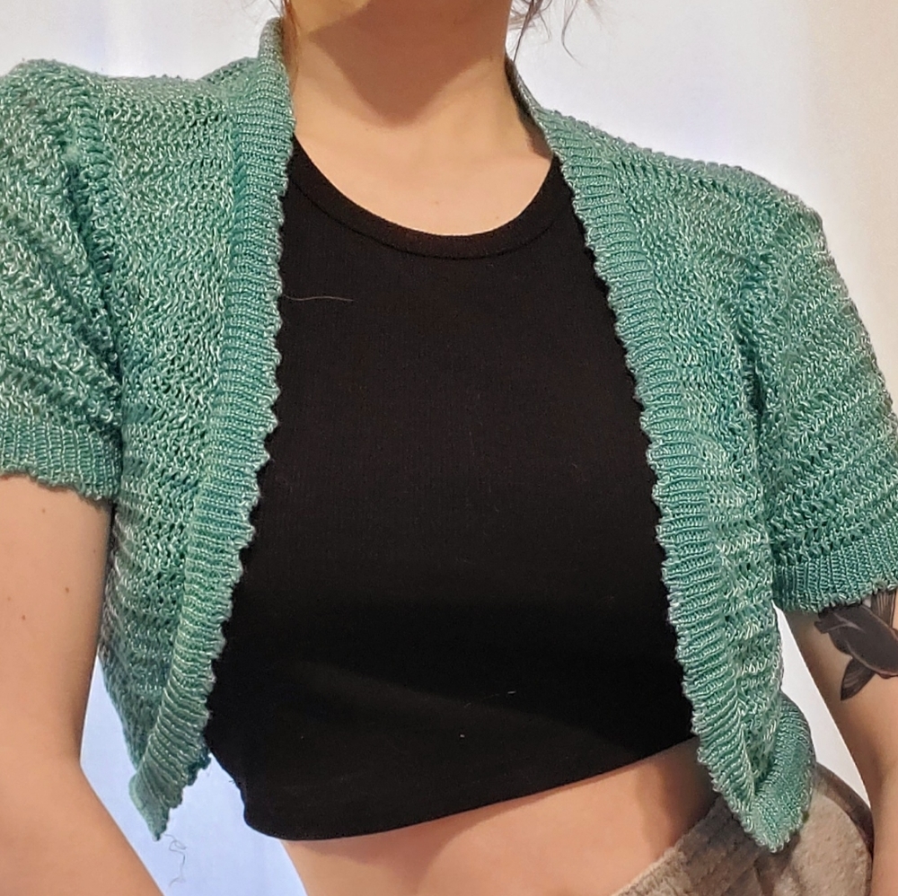 Crochet Short Sleeve Cardigan